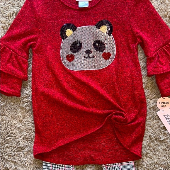 Sequins Panda Outfit (2-Piece Set) - Picture 3 of 15